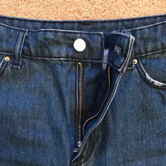 H&M Divided Denim Mini Skirt Cut Off Distressed - Picture 5 of 10